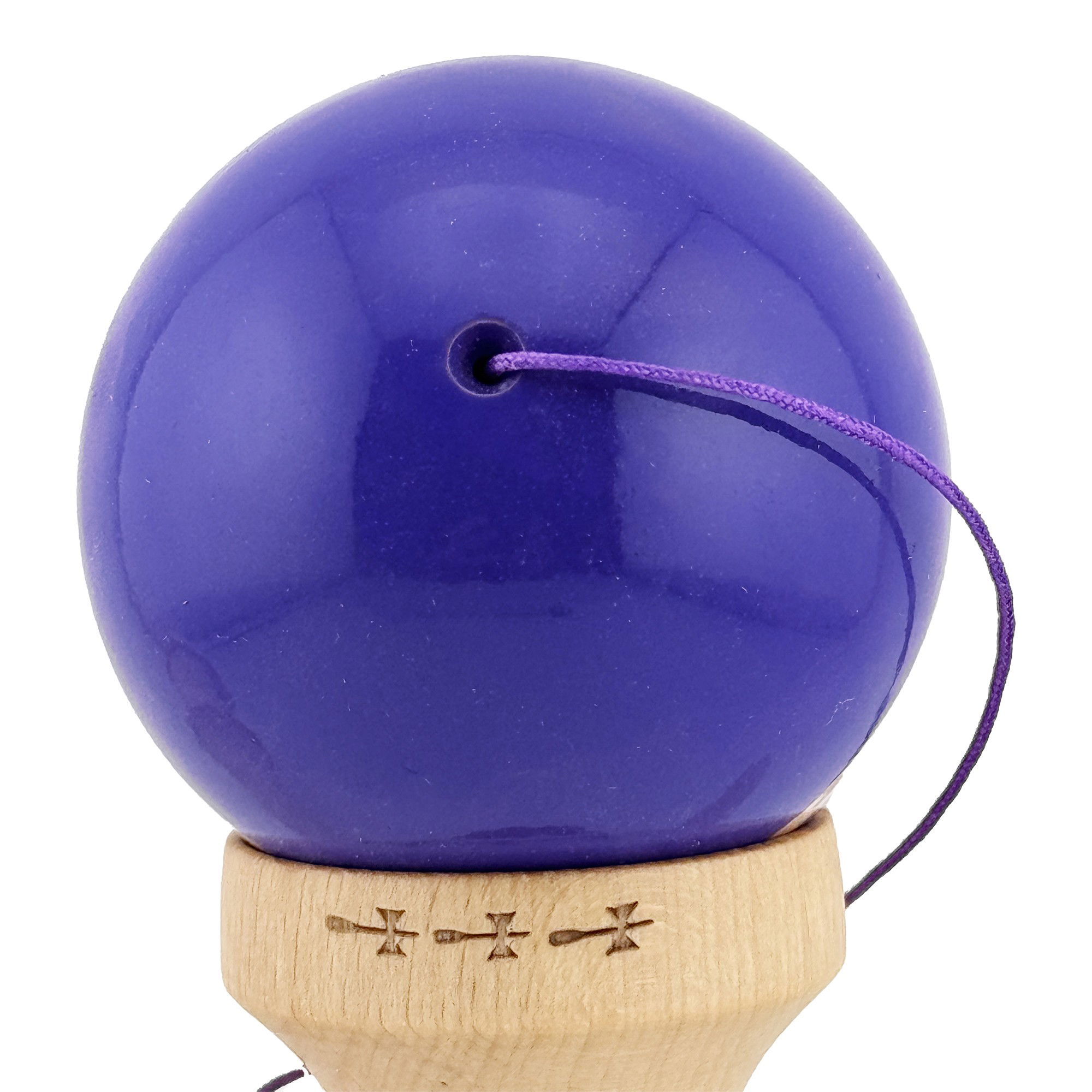 Kendama X Rainbow Originala, Profesionala, Flippy, Big Cups V2, Super Sticky cu Cupe Mari, Rulment Metalic, din lemn 18 cm, Ata 55 cm, Violet/Maro [8]