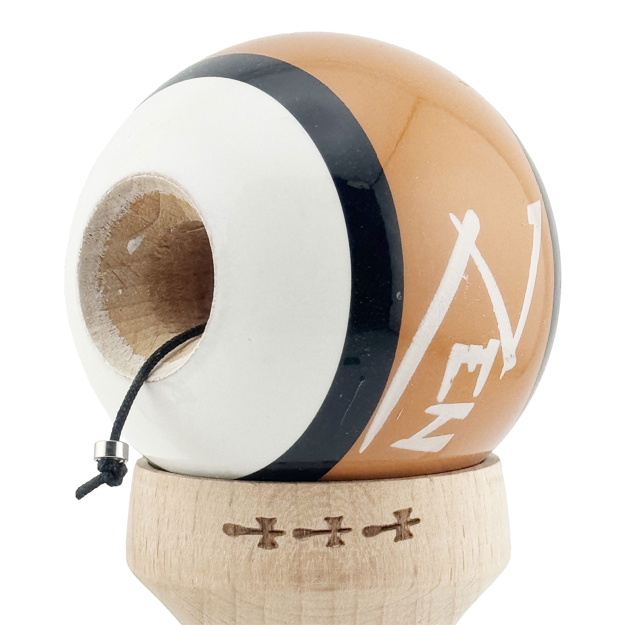 Kendama X Zen Series Originala, Profesionala, Flippy, Cupe Mari KING SIZE V3, Super Sticky, Gaura in Baza, Rulment Metalic, din lemn 18 cm, Ata 62/65 cm, Maro [7]