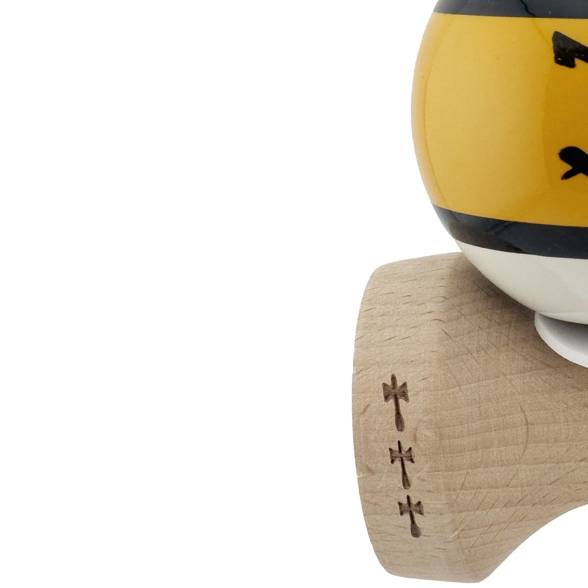 Kendama X Zen Series Originala, Profesionala, Flippy, Cupe Mari KING SIZE V3, Super Sticky, Gaura in Baza, Rulment Metalic, din lemn 18 cm, Ata 62/65 cm, Auriu [8]