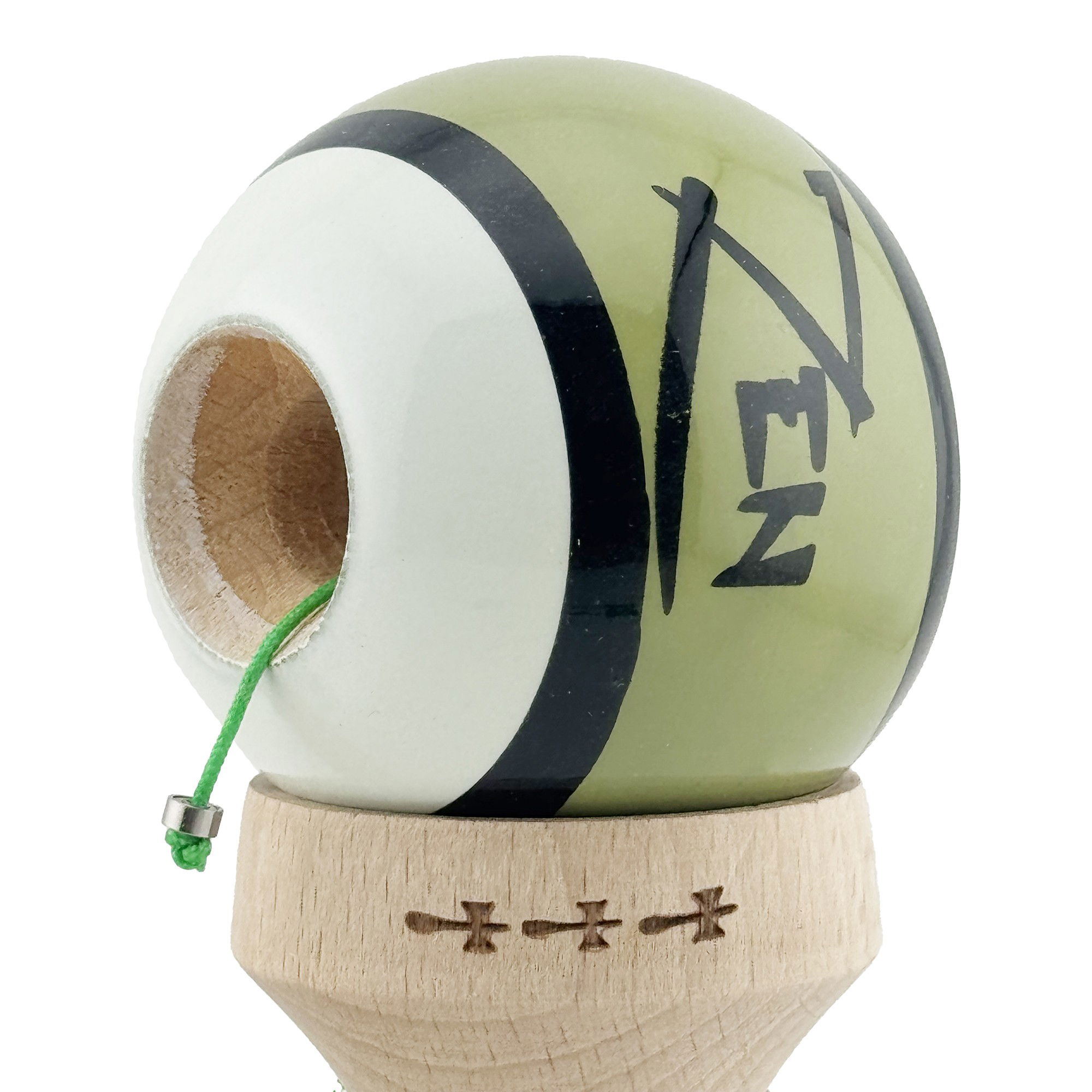 Kendama X Zen Series Originala, Profesionala, Flippy, Cupe Mari KING SIZE V3, Super Sticky, Gaura in Baza, Rulment Metalic, din lemn 18 cm, Ata 62/65 cm, Verde [7]