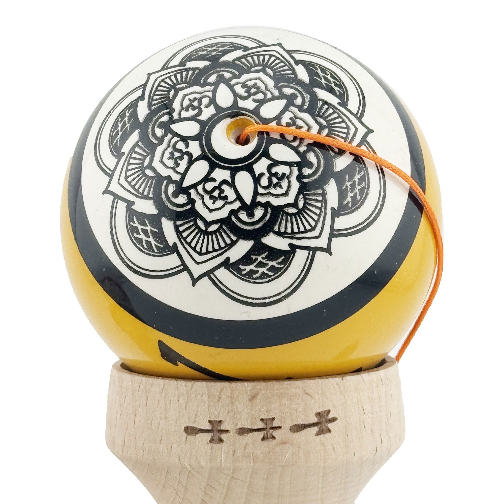 Kendama X Zen Series Originala, Profesionala, Flippy, Cupe Mari KING SIZE V3, Super Sticky, Gaura in Baza, Rulment Metalic, din lemn 18 cm, Ata 62/65 cm, Auriu [10]