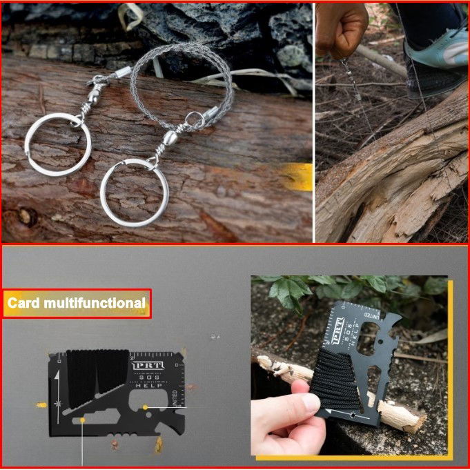 Pentru casa - Kit supravietuire 19 in 1 Flippy, Cutit/Busola/Lanterna/Fluier/Chingi/Paracord, pentru Caping, Drumetii, Aventuri, Insturmente profesionale, Negru