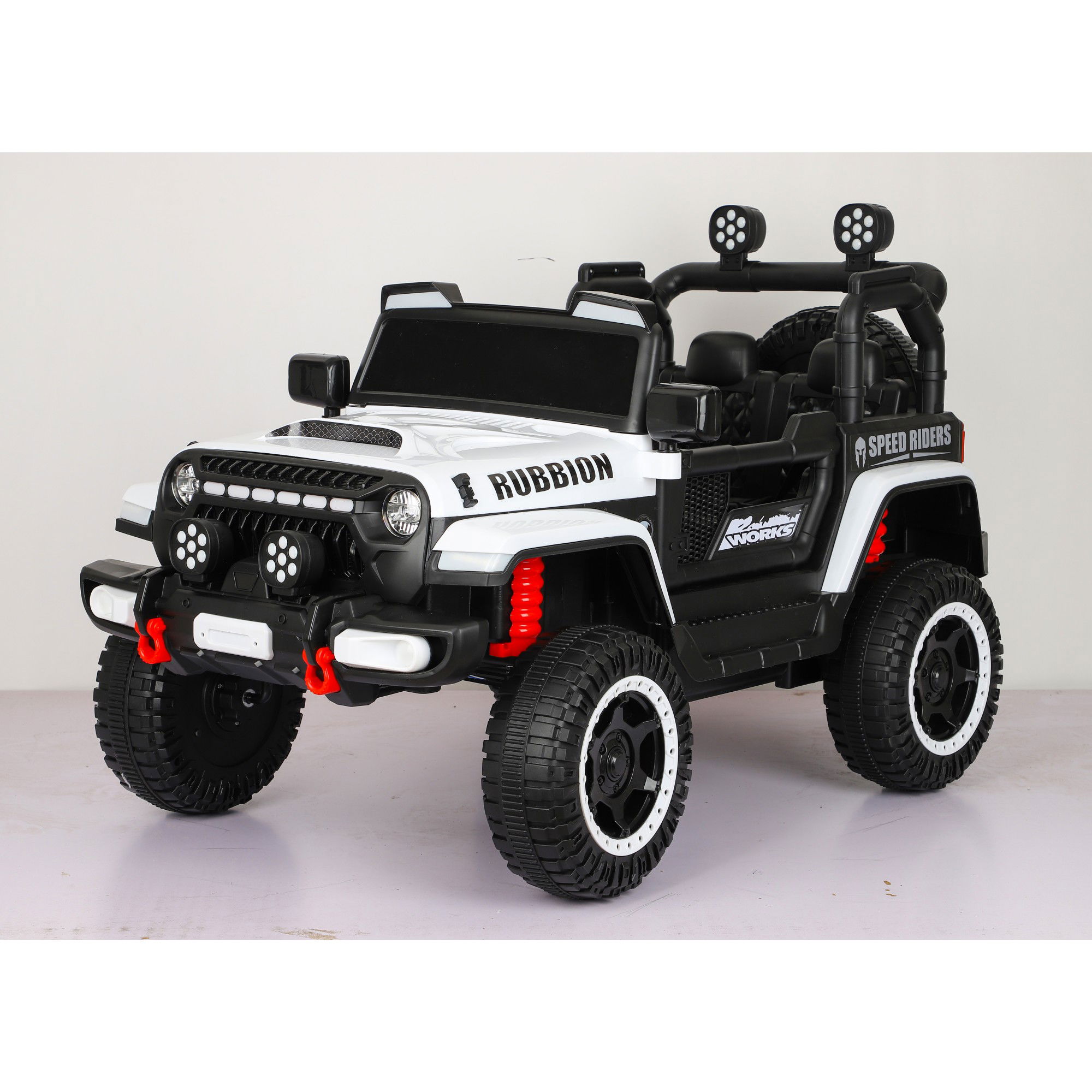 Masina Electrica pentru Copii, Flippy, Off-Road, Conectare Bluetooth, telecomanda, Tractiune Spate, Lumina Intermitenta, Baterie 12V 7Ah, 120 x 63 x 68cm, Alb [3]