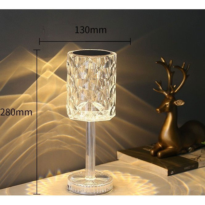 Lampa de birou pe LED RGB 16, Flippy, dimmer tactil, 3 nivele de intensitate, incarcare USB, 3W, Cristal Acrilic, 13x28 cm, cu telecomanda, forma veioza, transparent [8]