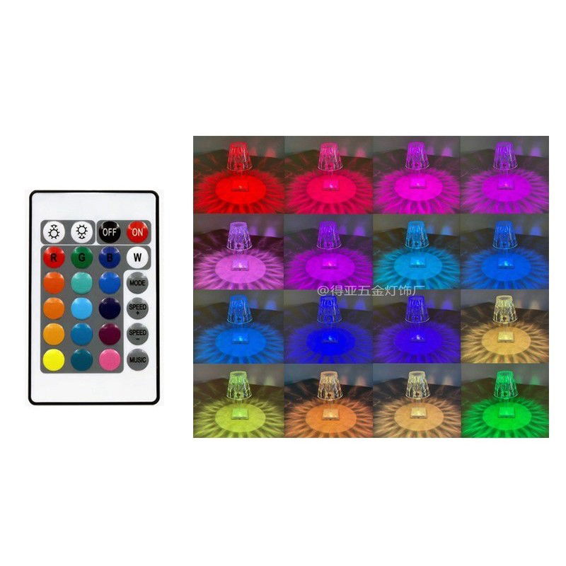 Lampa de birou pe LED RGB 16, Flippy, dimmer tactil, 3 nivele de intensitate, incarcare USB, 3W, Cristal Acrilic, 26x12 cm, cu telecomanda, transparent [6]