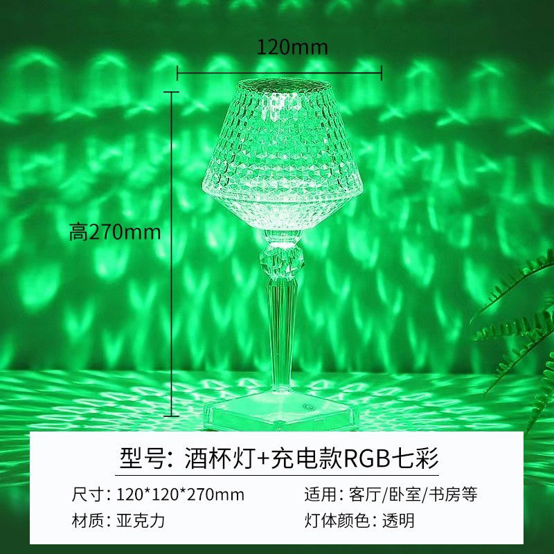 Lampa de birou pe LED RGB 16, Flippy, dimmer tactil, 3 nivele de intensitate, incarcare USB, 3W, Cristal Acrilic, cu telecomanda, forma pahar, transparent [9]