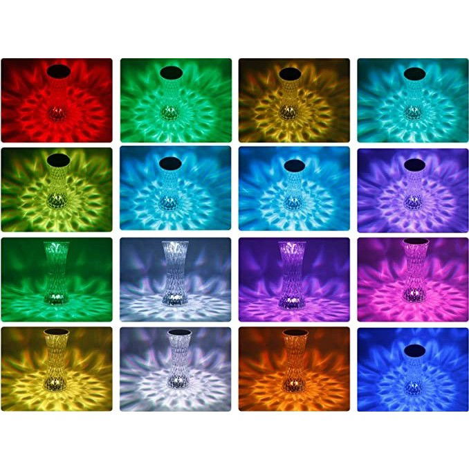 Lampa de birou pe LED RGB 16, Flippy, dimmer tactil, 3 nivele de intensitate, incarcare USB, 3W, Cristal Acrilic, 8x19 cm, cu telecomanda, forma vaza, model 2, transparent [7]