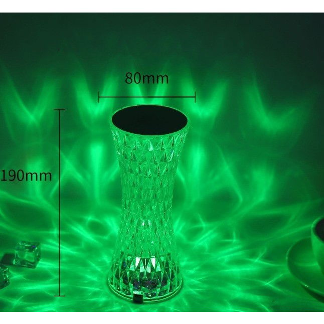 Lampa de birou pe LED RGB 16, Flippy, dimmer tactil, 3 nivele de intensitate, incarcare USB, 3W, Cristal Acrilic, 8x19 cm, cu telecomanda, forma vaza, model 2, transparent [8]