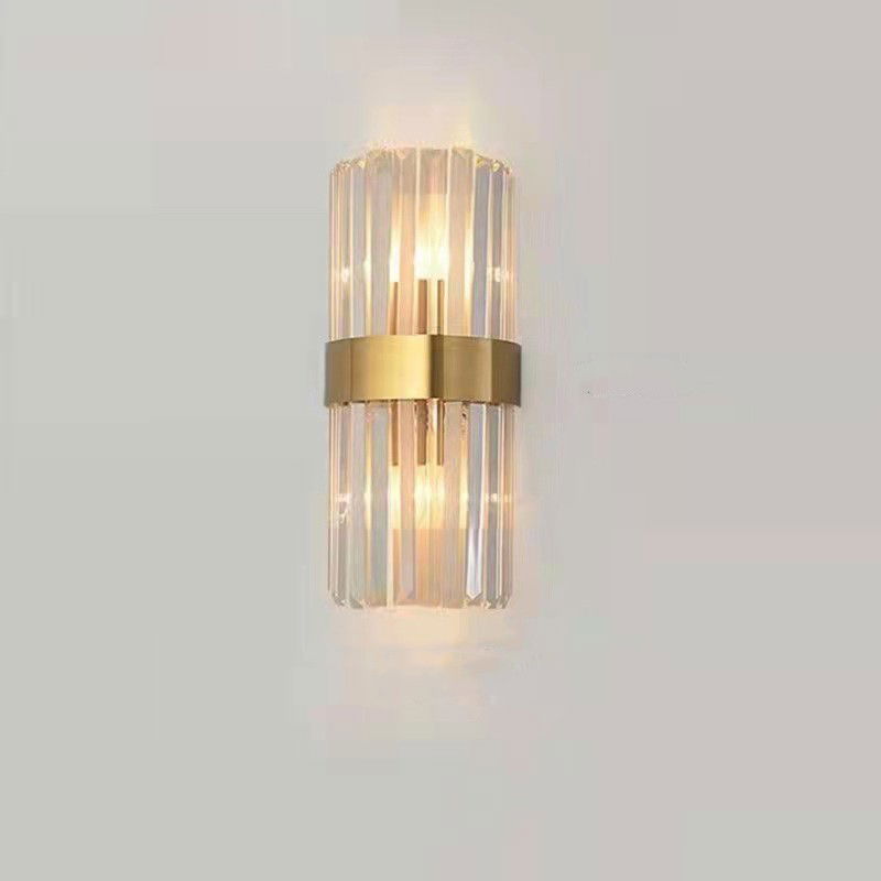 Lampi de veghe - Lampa de Perete in Interior, Flippy, Lampa de Lux pentru Decor de Interior, Corp de Iluminat Tip aplica, din Inox Auriu si Cristal, Lumina Calda Rece Neutra, 30 x 14 cm, Ideal pentru Camere Mici si Me