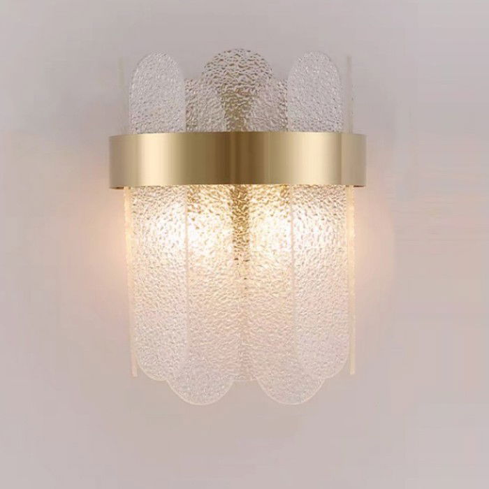Lampi de veghe - Lampa de Perete in Interior, Flippy, Lampa de Lux pentru Decor de Interior, Corp de Iluminat Tip aplica, din Inox Auriu si Cristal, Lumina Calda Rece Neutra, 25 x 20 cm, Ideal pentru Camere Mici si Me
