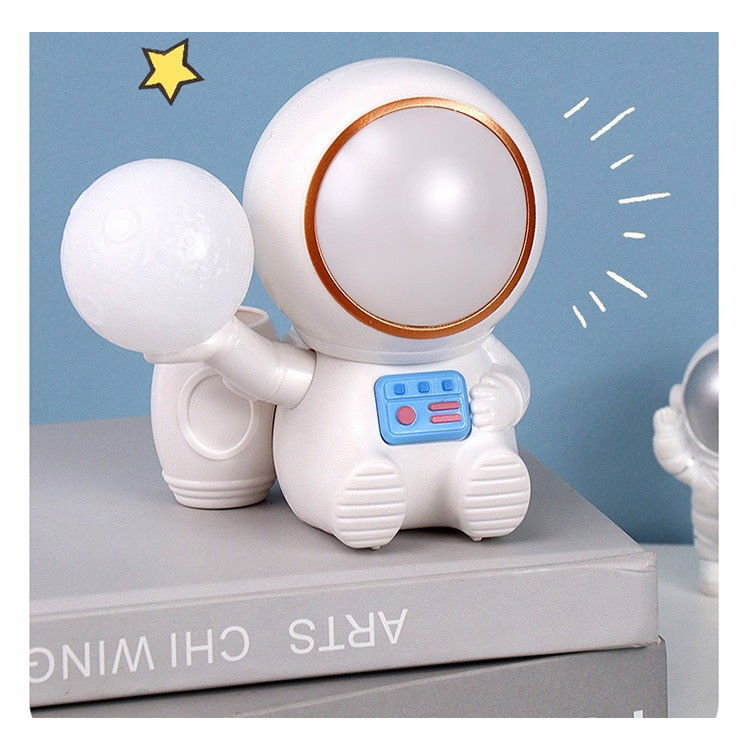 Lampa de Veghe 2in1, Flippy, Lampa, Ascutitoare si Spatiu Depozitare, Model Astronaut, Incarcare USB, din ABS, 12 x 7 x 11 cm, Lumina Led, Multicolor [5]