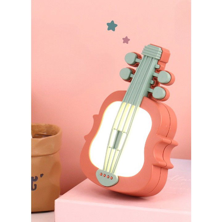 Lampa de Veghe, Flippy, cu Protectie pentru Ochi, Model Violina, Lumina Calda, Incarcare USB, ABS, 14.3x5x9.9 cm, Verde/ Rosu [5]