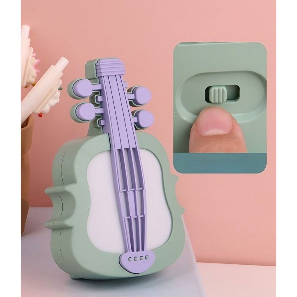 Lampa de Veghe, Flippy, cu Protectie pentru Ochi, Model Violina, Lumina Calda, Incarcare USB, ABS, 14.3x5x9.9 cm, Verde/ Mov [3]