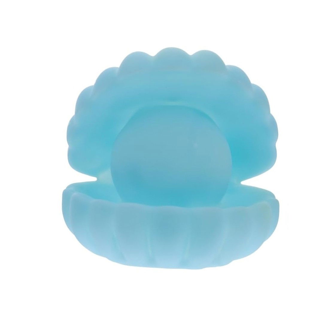Lampi de veghe - Lampa de Veghe, Flippy, Model Scoica cu Perla, Lumina Calda, 10 x 8.5 cm, Led, Baterii Incluse 3 x LR44, Albastru