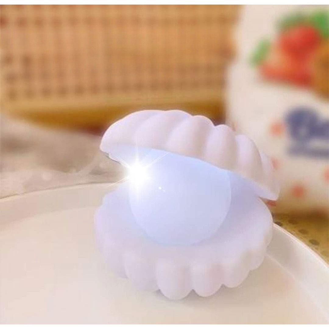 Lampa de Veghe, Flippy, Model Scoica cu Perla, Lumina Calda, 6x5 cm, Led, Baterii Incluse 3 x LR44, Alb [4]