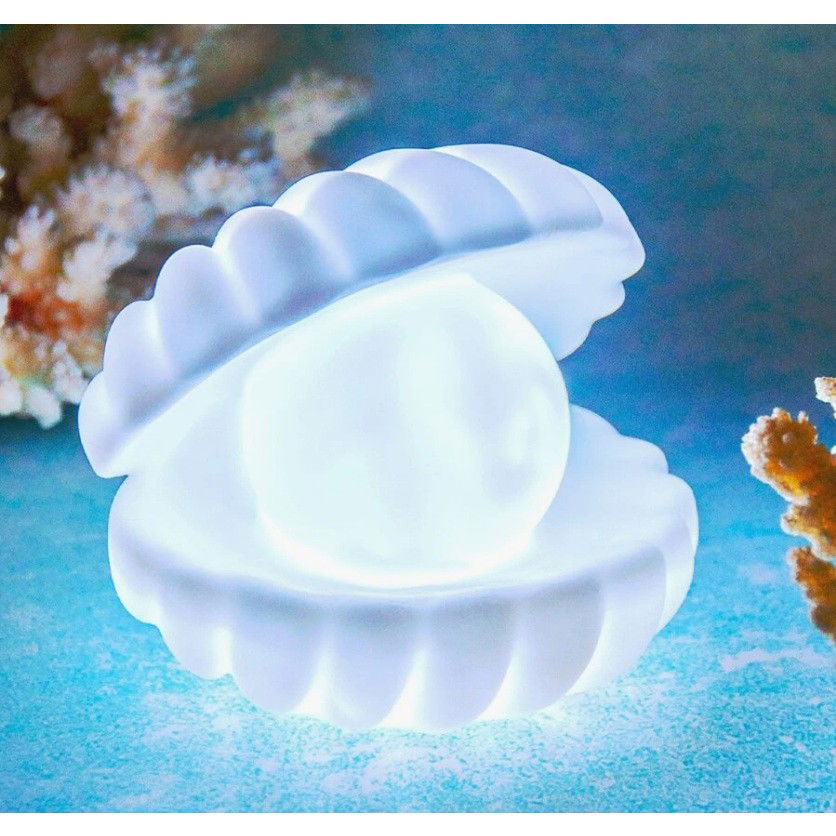Lampa de Veghe, Flippy, Model Scoica cu Perla, Lumina Calda, 6x5 cm, Led, Baterii Incluse 3 x LR44, Alb [3]