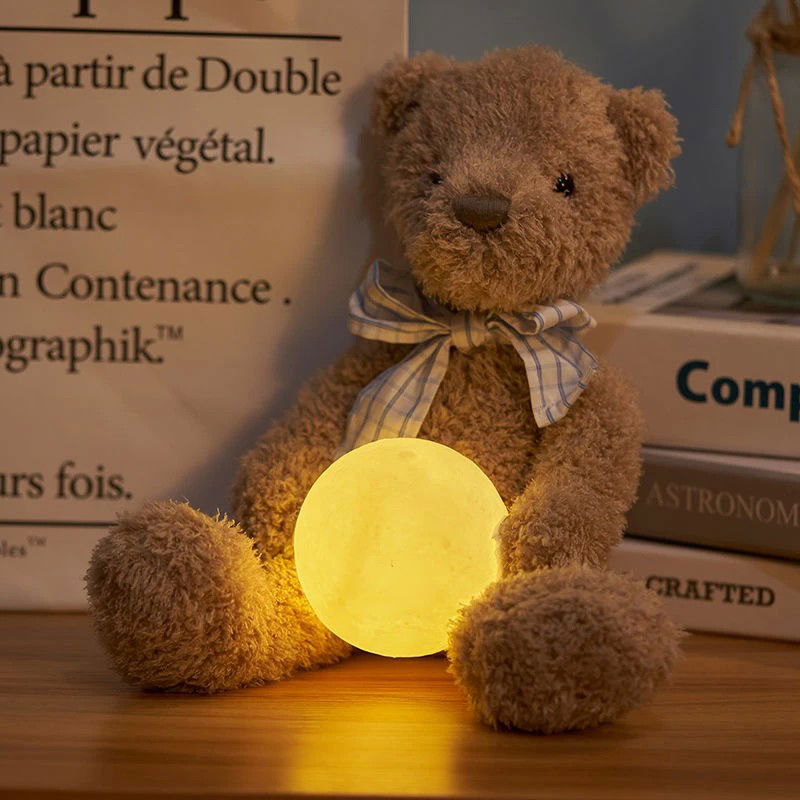 Lampa de veghe in forma de luna cu stele 3D Moon Light, Acumulator integrat, alimentare USB, stand din plastic inclus, 13 cm, 16 culori, Multicolor, Telecomanda inclusa, Flippy [7]