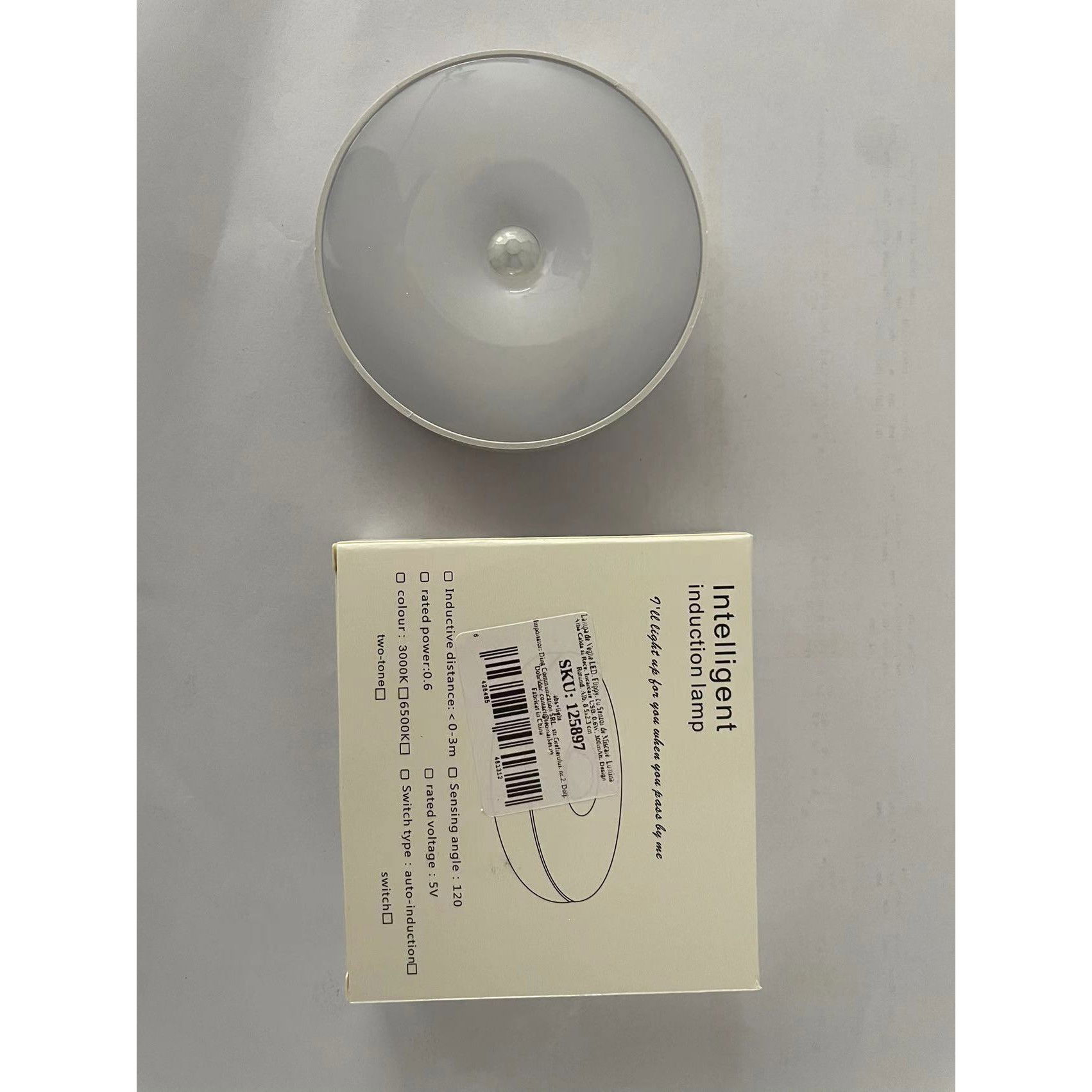 Lampa de Veghe LED, Flippy, cu Senzor de Miscare, Lumina Alba Calda si Rece, Incarcare USB, 0.6W, 300mAh, Design Rotund, Alb, 8.5x2.3 cm [8]