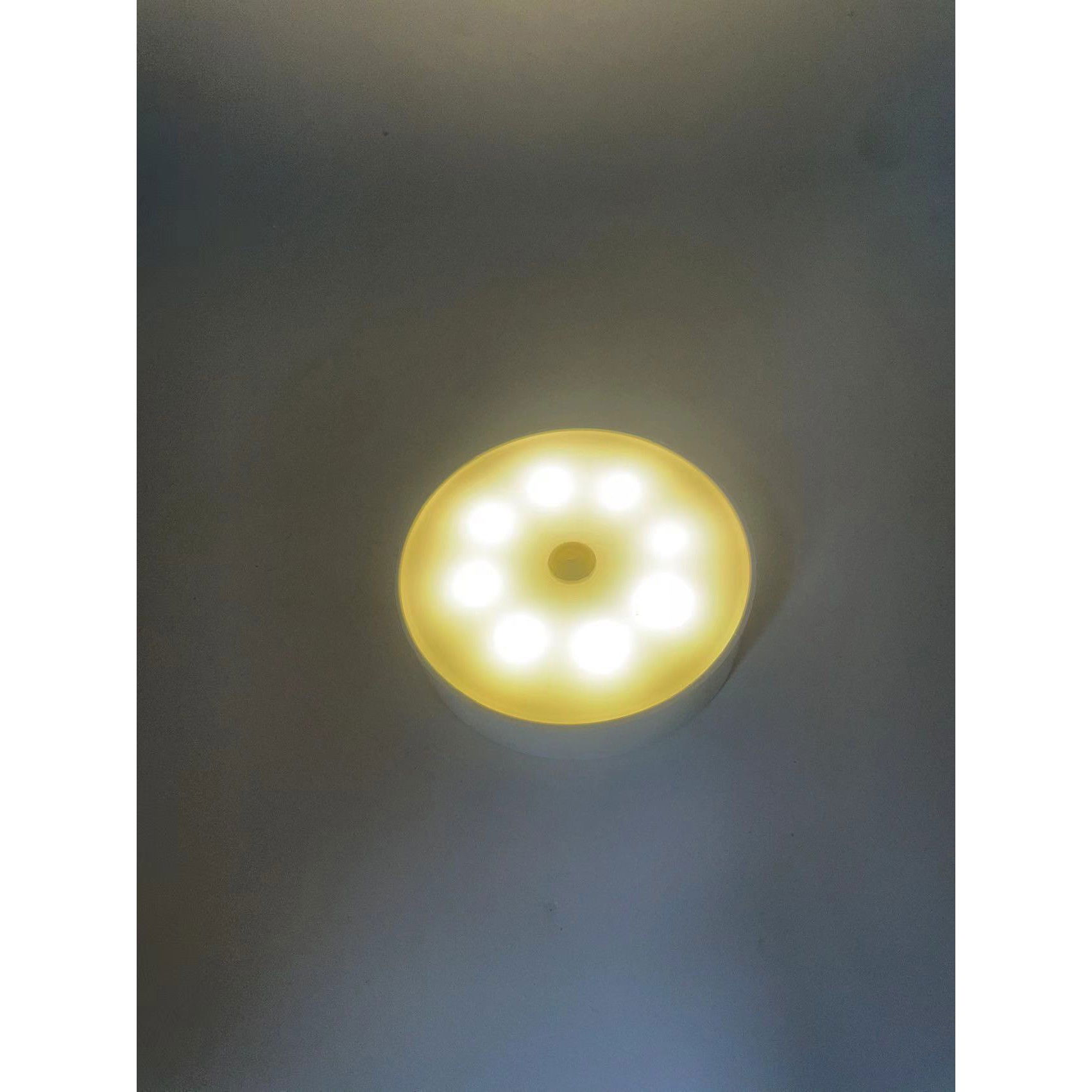 Lampa de Veghe LED, Flippy, cu Senzor de Miscare, Lumina Alba Calda si Rece, Incarcare USB, 0.6W, 300mAh, Design Rotund, Alb, 8.5x2.3 cm [9]