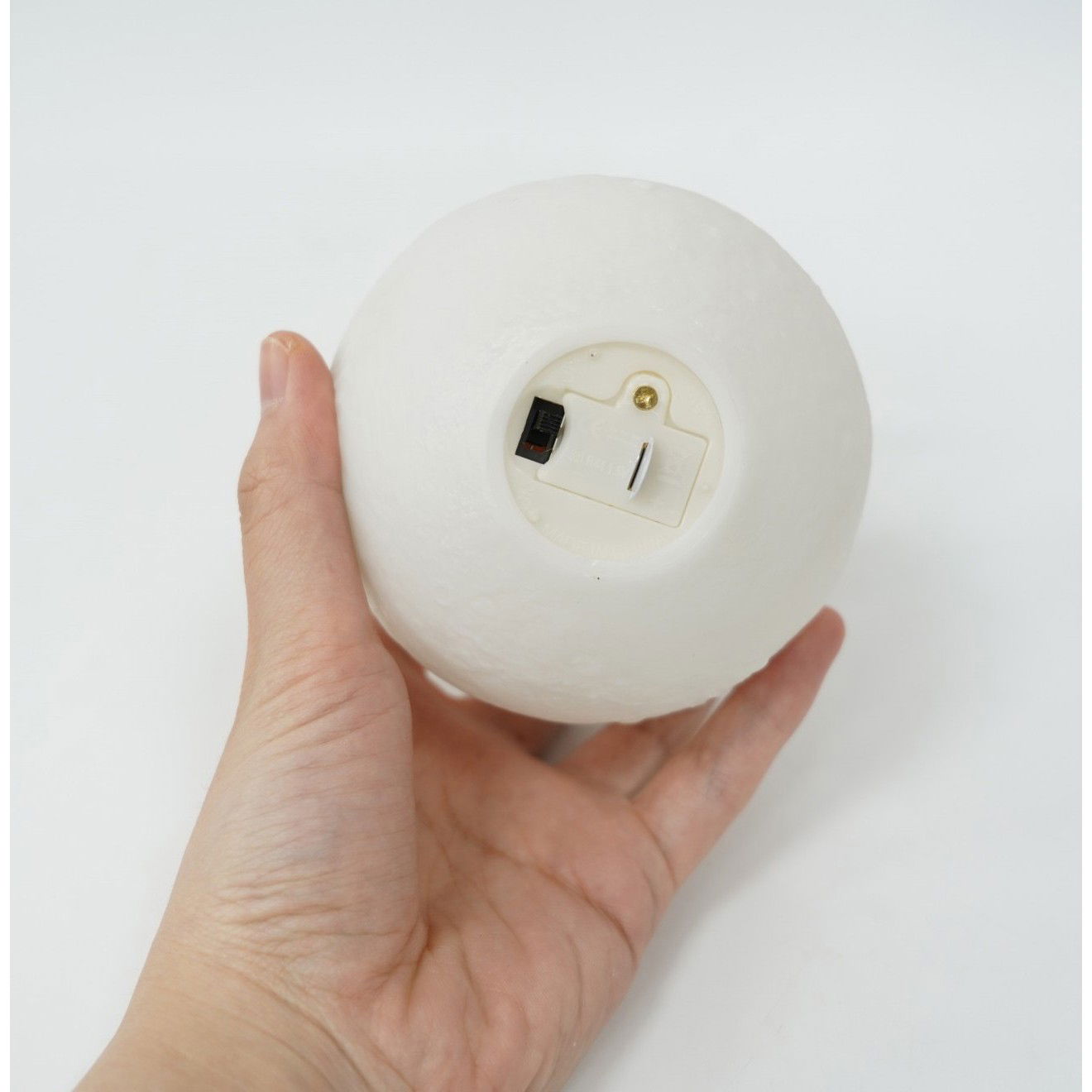 Lampa de veghe luna 3D Moon Light, lumina LED alb cald, alimentare baterii, fara acumulator, stand din plastic inclus, ø 10 cm, Flippy [8]