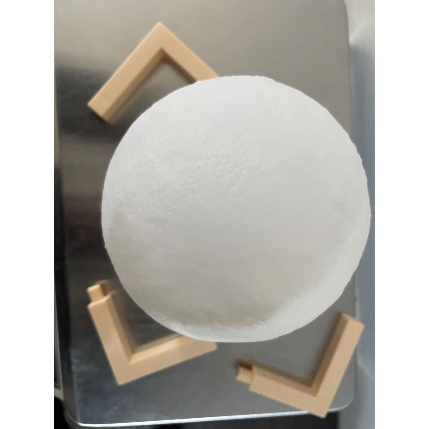 Pentru casa - Lampa de veghe luna 3D Moon Light, lumina LED alb cald, alimentare baterii, fara acumulator, stand din plastic inclus, 12 cm, Flippy