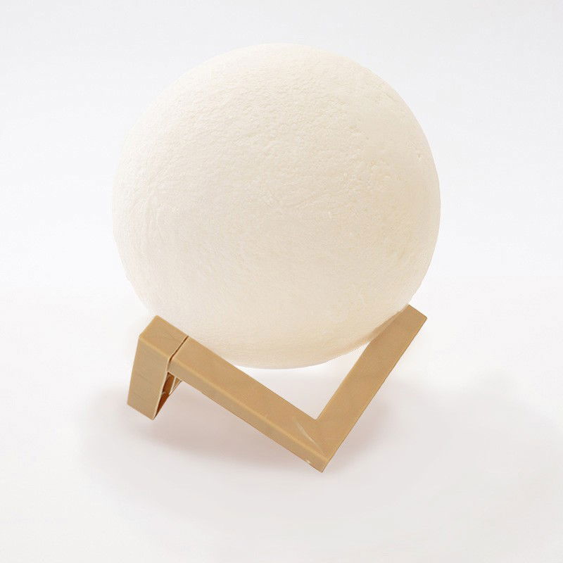 Lampa de veghe luna 3D Moon Light, lumina multicolora LED, 7 culori, schimbare culoare prin atingere, alimentare baterii, fara acumulator, stand din plastic inclus, 12 cm, Flippy [5]