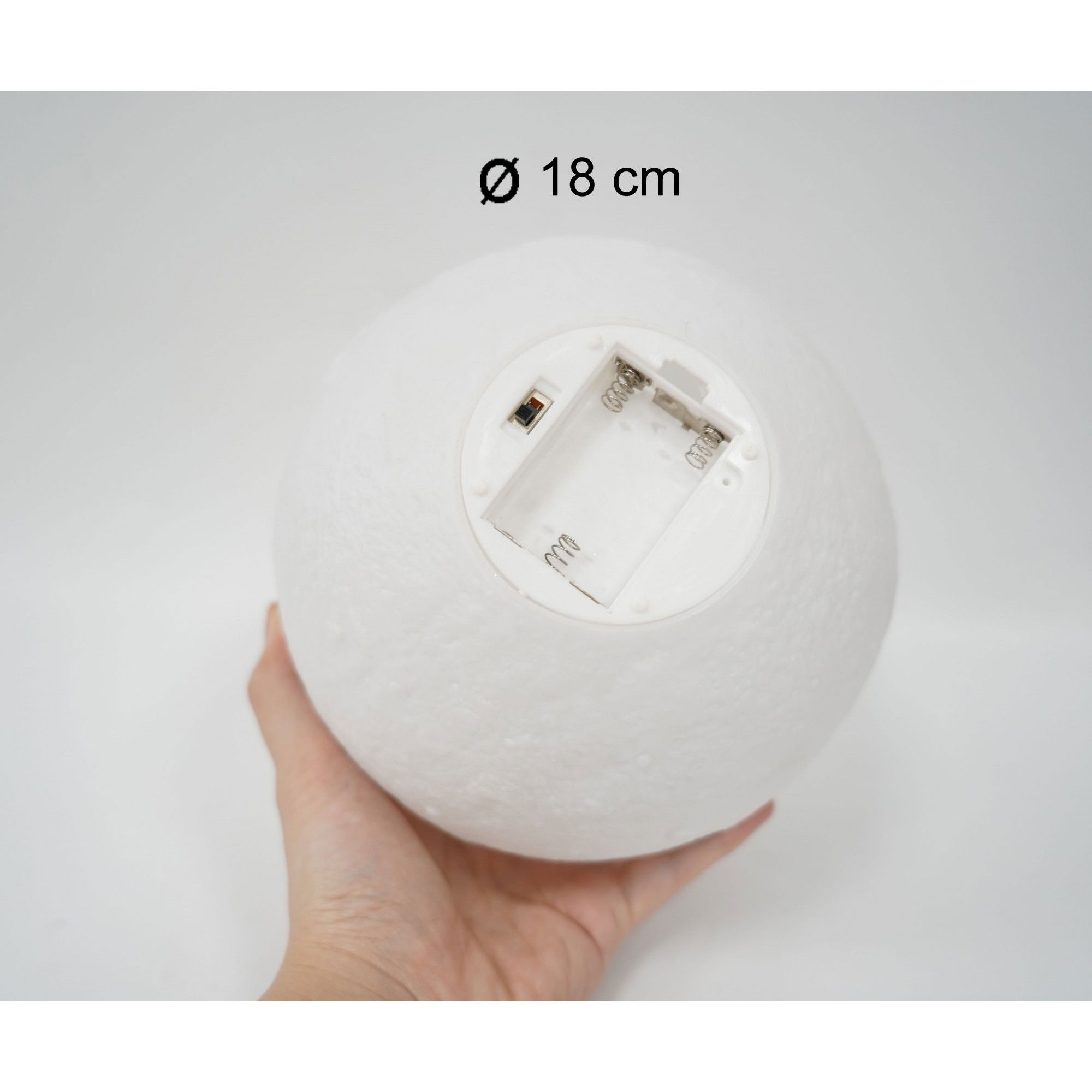 Lampa de veghe luna3D Moon Light, lumina LED alb cald, alimentare baterii, stand din plastic, 18 cm, Flippy [3]