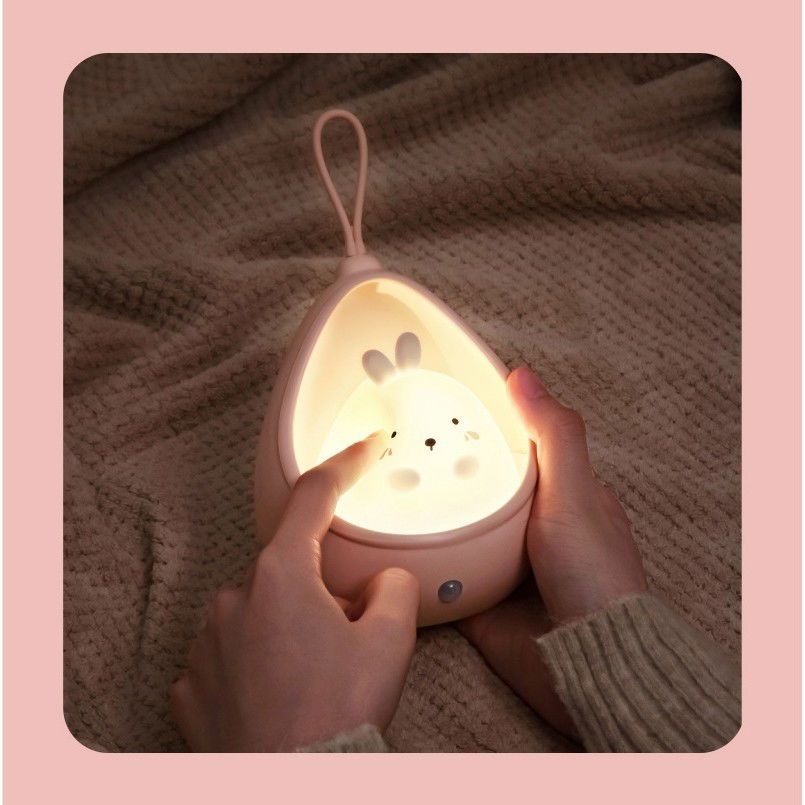 Lampa de veghe portabila cu 2 moduri de functionare Flippy, silicon non-toxic, reincarcabila USB, senzor miscare, roz, pisicuta [4]