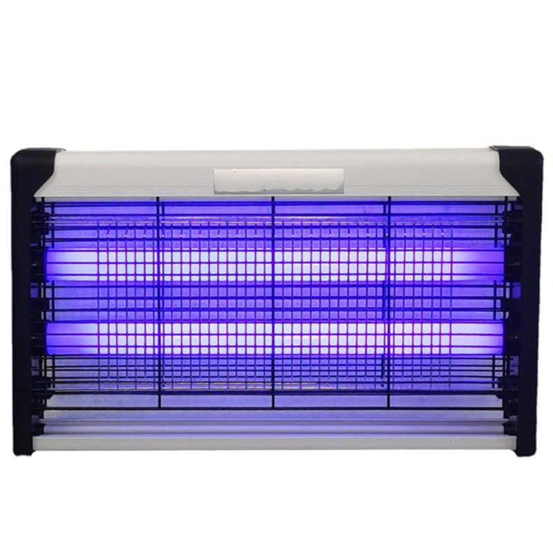 Articole pentru Gradina si Bricolaj - Lampa Electrica Anti Insecte, Flippy, Lumina Neon, 2 tuburi cu putere de 40W, Suspensie Perete, Carcasa din Plastic Metalica, 64 x 25 x 6 cm, Alb Negru