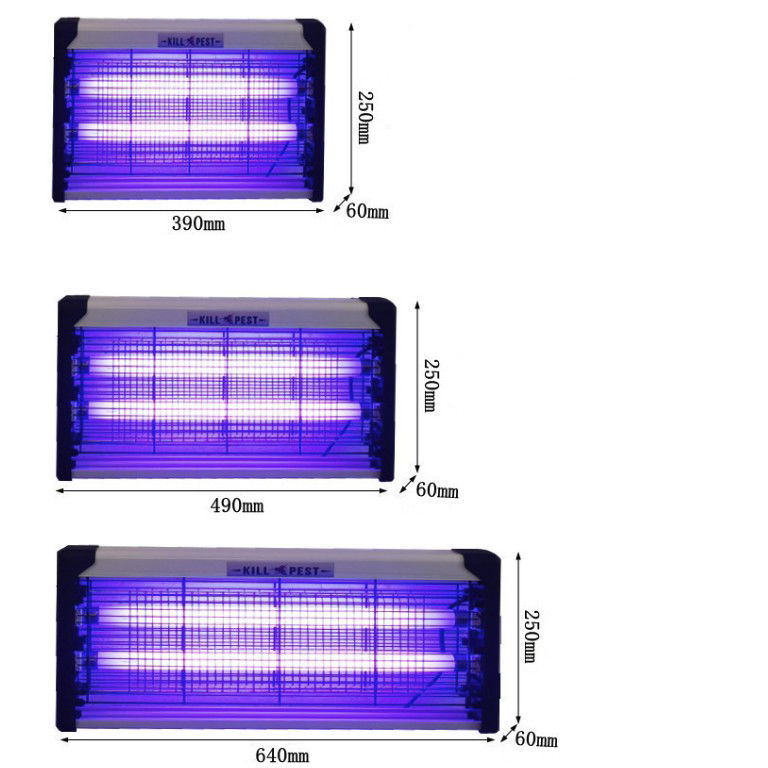 Pentru casa - Lampa Electrica UV Anti Insecte, Flippy, Lumina Neon, 2 tuburi cu putere de 30W, Suspensie Perete, Carcasa din Plastic Metalica, 49 x 25 x 6 cm Alb Negru