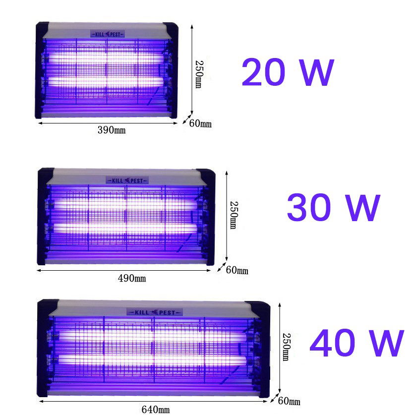 Lampa Electrica Anti Insecte, Flippy, Lumina Neon, 2 tuburi cu putere de 40W, Suspensie Perete, Carcasa din Plastic Metalica, 64 x 25 x 6 cm, Alb Negru [3]