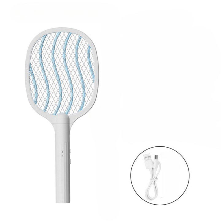 Articole pentru Gradina si Bricolaj - Lampa Electrica Impotriva Tantarilor, Flippy, 42.5 x 18 x 9.2 cm, Reincarcabila cu Cablu USB Inclus, Plasa din Aluminum, Alb