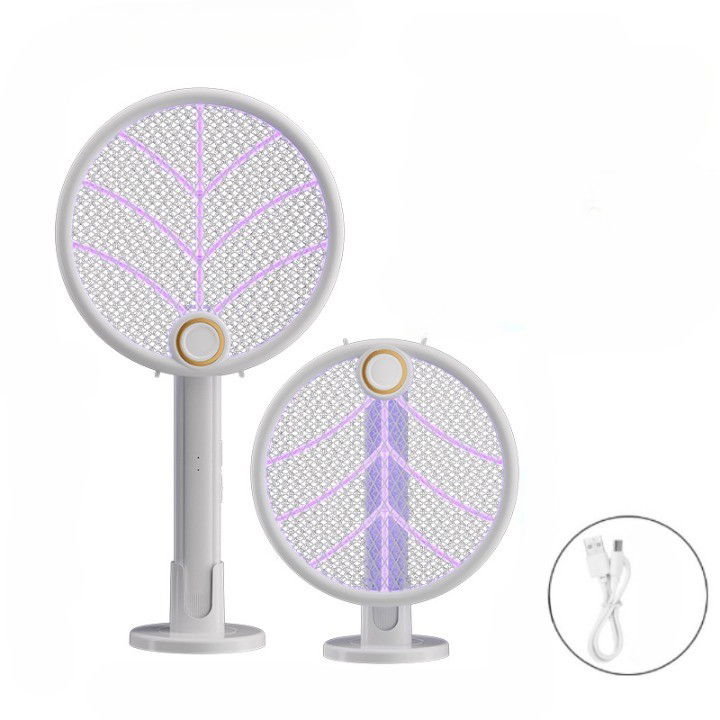 Articole pentru Gradina si Bricolaj - Lampa Electrica Impotriva Tantarilor, Flippy, 42.5 x 22 x 10.5 cm, Reincarcabila cu Cablu USB Inclus, Plasa din Aluminum Alb