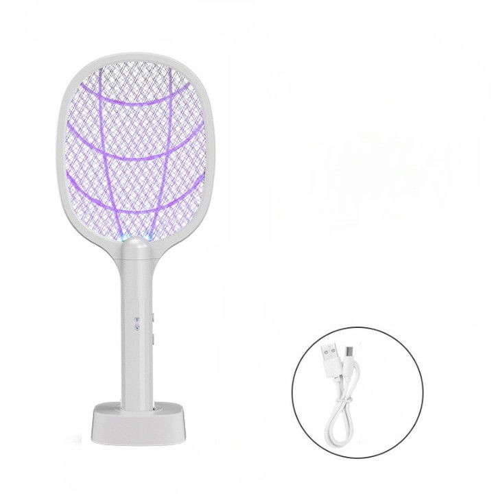 Articole pentru Gradina si Bricolaj - Lampa Electrica Impotriva Tantarilor, Flippy, 43 x 18 x 9.2 cm, Reincarcabila cu Cablu USB Inclus, Plasa din Aluminum Alb