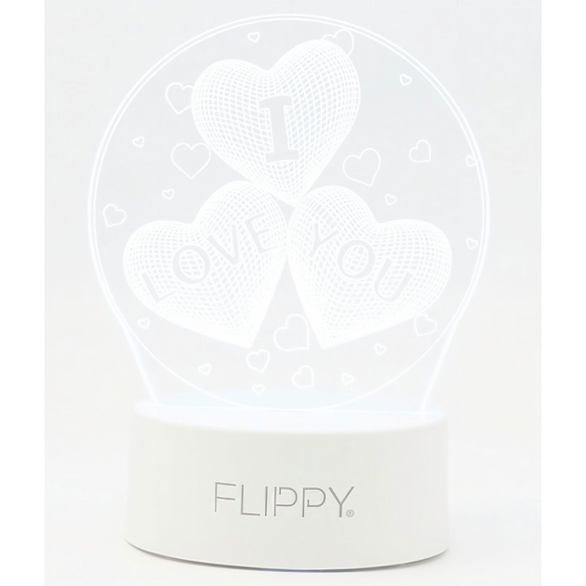 Lampa LED decorativa, Flippy, 3D, cu text "I love you", doua moduri de alimentare USB si baterii, 20 cm inaltime, din material acril si lumina multicolora, alb [6]