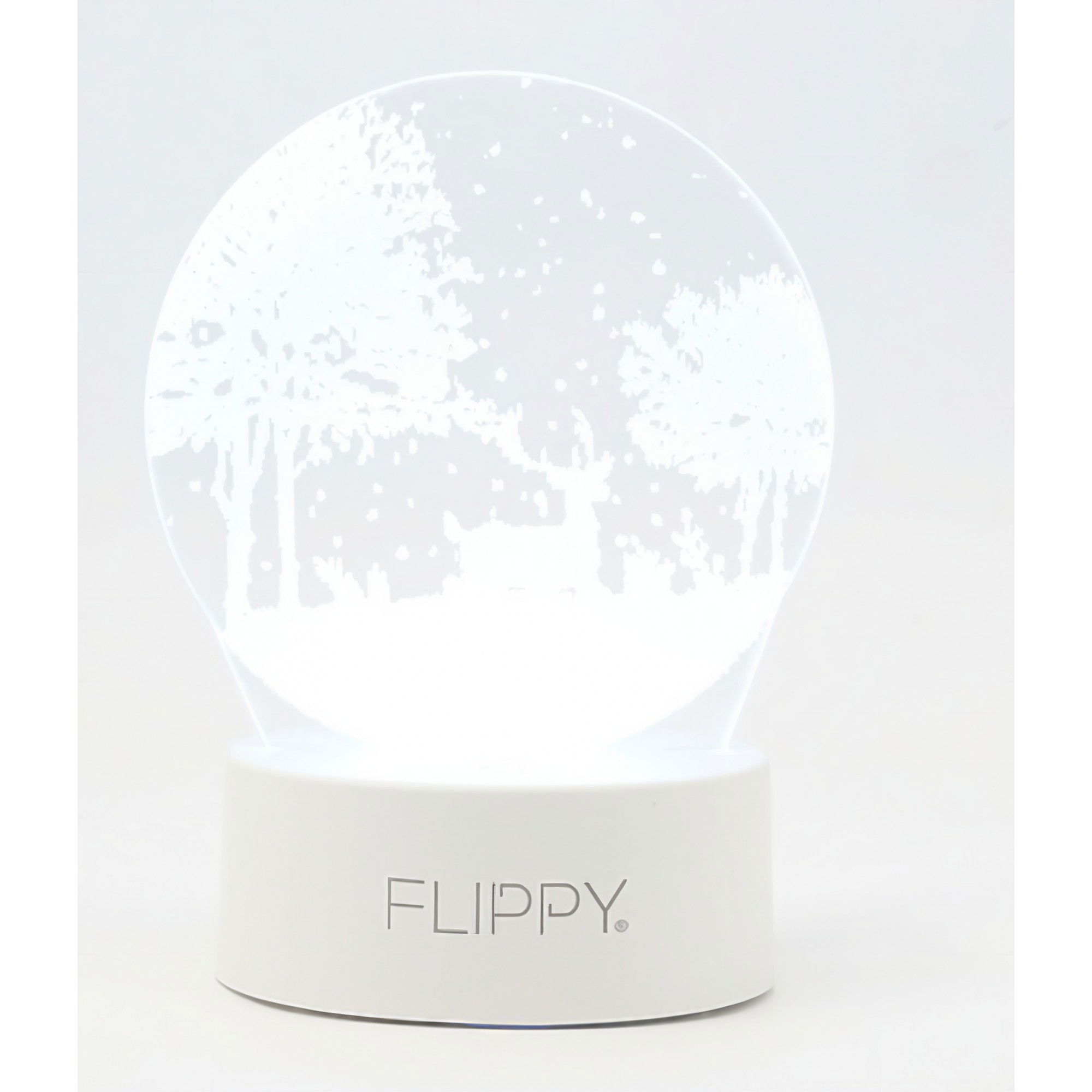 Lampa LED decorativa, Flippy, 3D, Peisaj de iarna, cu telecomanda, doua moduri de alimentare USB si baterii, 20 cm inaltime, din material acril si lumina multicolora, alb [6]