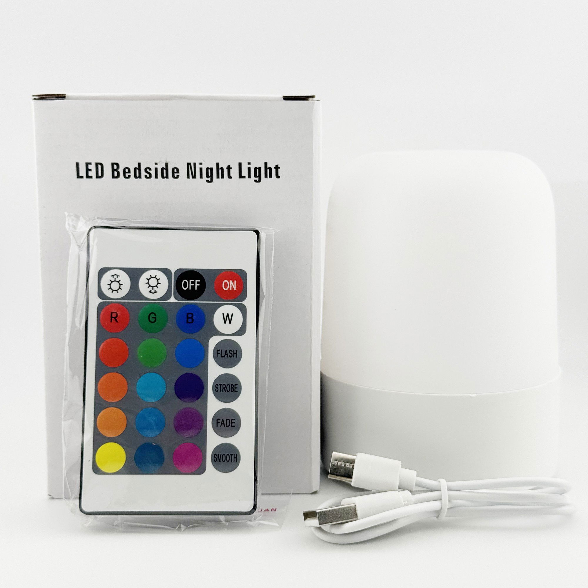 Lampa LED Reincarcabila, Flippy, Control tactil, Lumina in 3 culori albe, Lampa pentru Dormitor, 16 Culori RGB, Lumina de Noapte in Camera Copiilor, 11 x 8 x 8 cm, Alb [9]