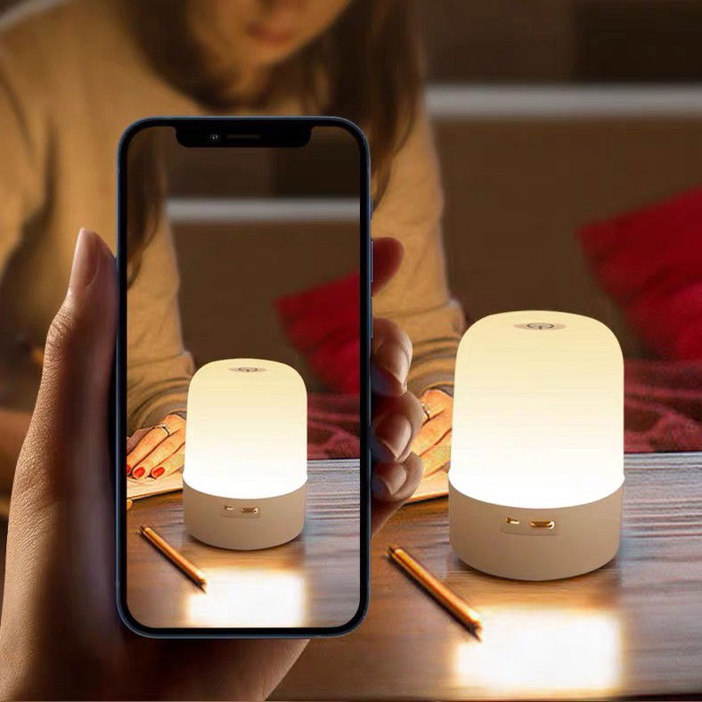 Lampa LED Reincarcabila, Flippy, Control tactil, Lumina in 3 culori albe, Lampa pentru Dormitor, 16 Culori RGB, Lumina de Noapte in Camera Copiilor, 11 x 8 x 8 cm, Alb [3]