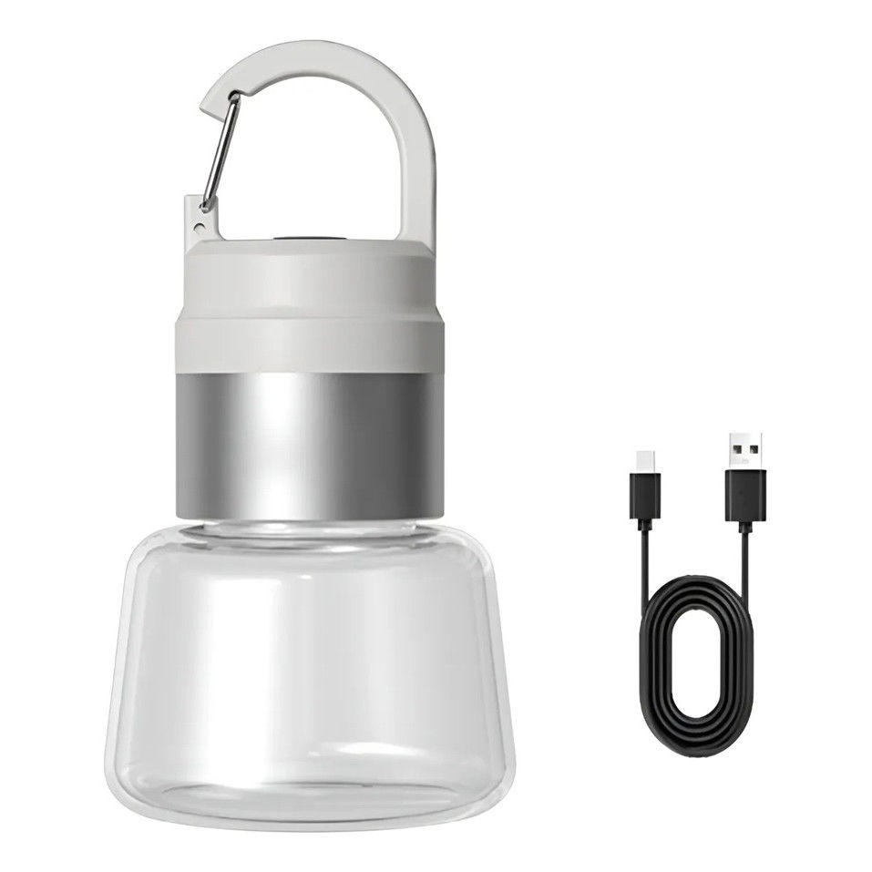 Articole pentru Gradina si Bricolaj - Lampa Portabila, Flippy, de Voiaj/Camping, Incarcare USB, IPX5, LED RGB, din ABS, 300 mAh, 10 x 5.5 x 5.5 cm, Alb