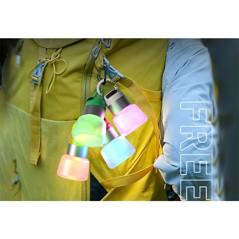 Lampa Portabila, Flippy, de Voiaj/Camping, Incarcare USB, IPX5, LED RGB, din ABS, 300 mAh, 10 x 5.5 x 5.5 cm, Galben [3]