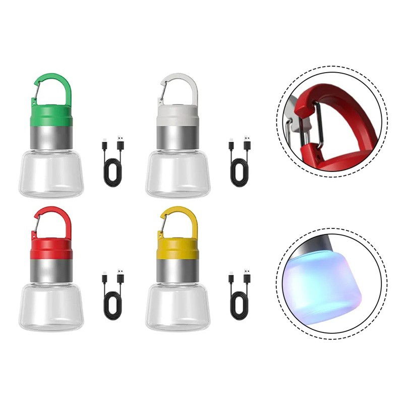 Lampa Portabila, Flippy, de Voiaj/Camping, Incarcare USB, IPX5, LED RGB, din ABS, 300 mAh, 10 x 5.5 x 5.5 cm, Rosu [5]