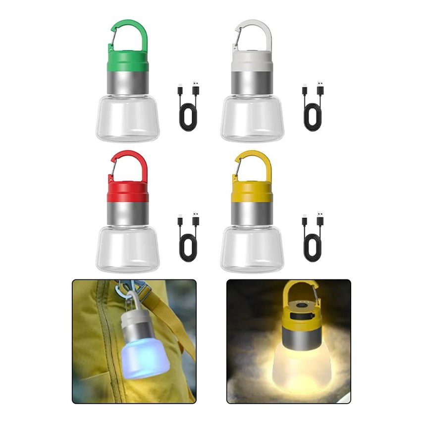 Lampa Portabila, Flippy, de Voiaj/Camping, Incarcare USB, IPX5, LED RGB, din ABS, 300 mAh, 10 x 5.5 x 5.5 cm, Verde [5]