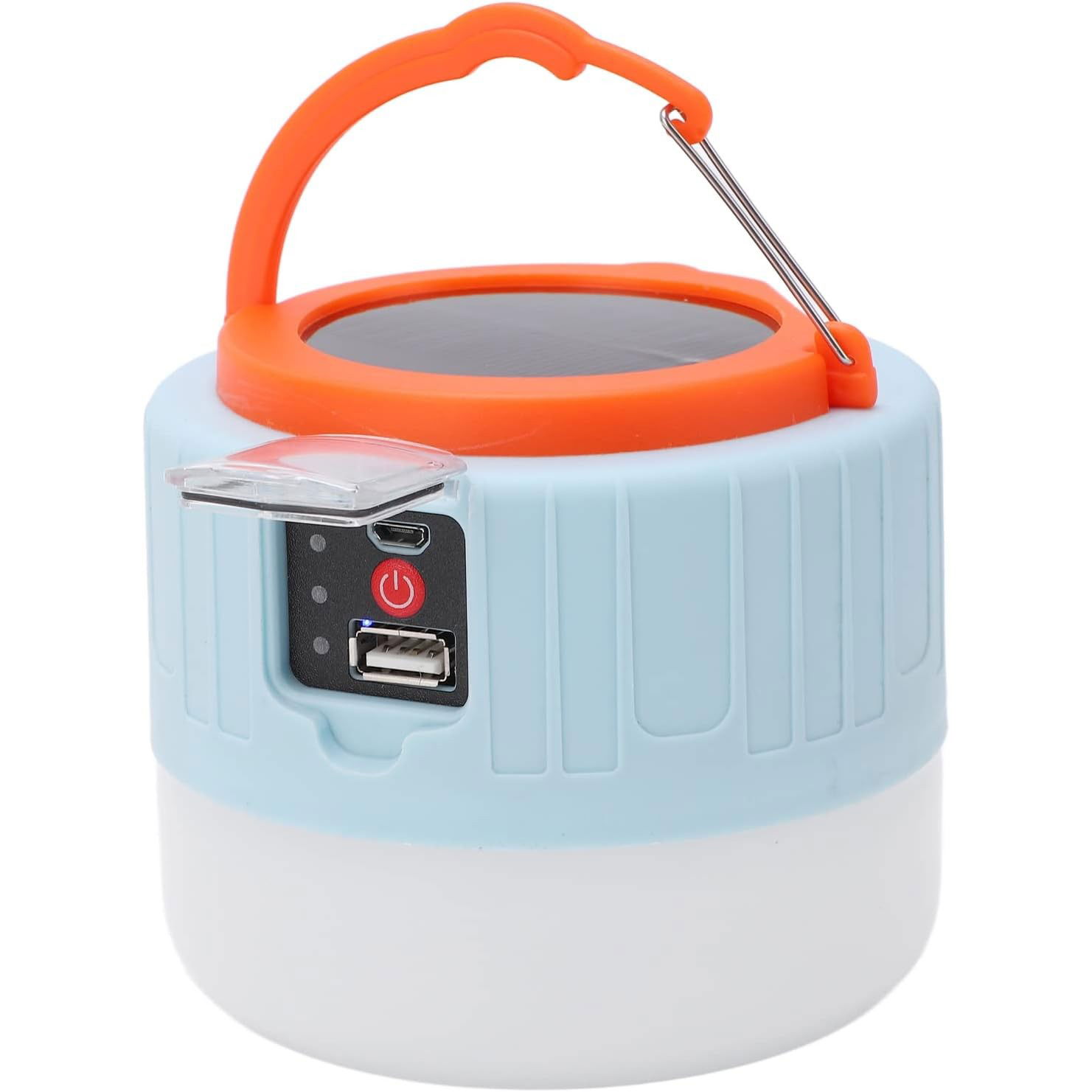 Articole pentru Gradina si Bricolaj - Lampa Portabila, Flippy, Incarcare Solara + USB, Afisaj Inteligent al Bateriei, Raza de Actiune 32 mp, 6x9x11 cm, 3 Moduri, Alb