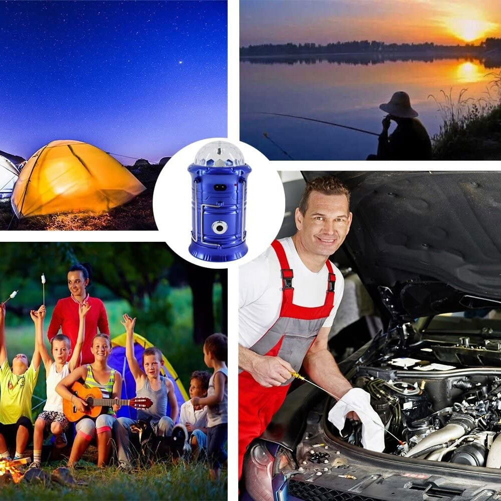 Lanternă pliabilă de camping Magic cool cu ​​lampă disc și USB Flippy, Lanterna, Felinar, Acumulator 1200 mAh, reincarcabila, 6 LED + 1 W + 3C culori, Albastru [5]
