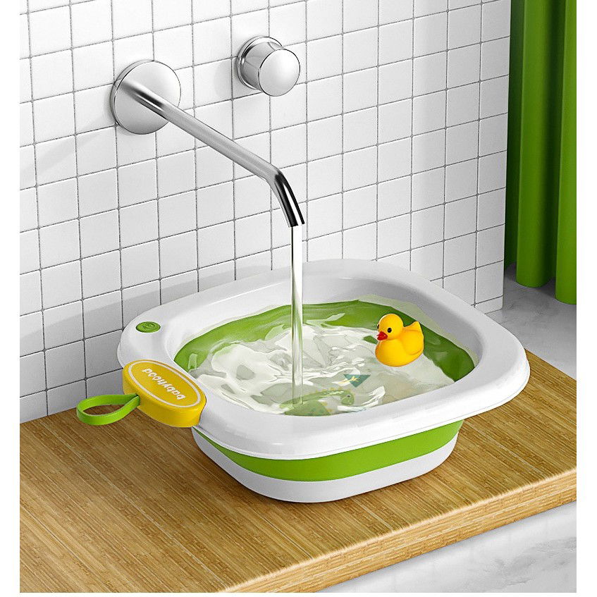 Lavoar Pliabil, Flippy, pentru Copii 1-8 Ani, Model Animat, din PP+TPE, 32x29x10 cm, Verde [3]