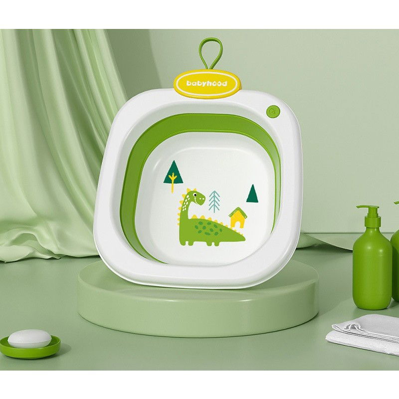 Pentru casa - Lavoar Pliabil, Flippy, pentru Copii 1-8 Ani, Model Animat, din PP+TPE, 32x29x10 cm, Verde