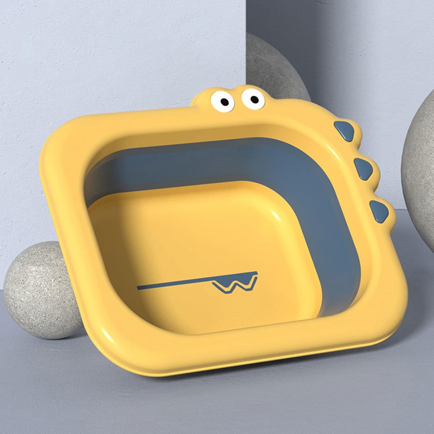 Pentru casa - Lavoar Pliabil, Flippy, pentru Copii, din PP/TPE, Portabil, Model Crocodil, 30x24.5x9 cm, Galben/Albastru