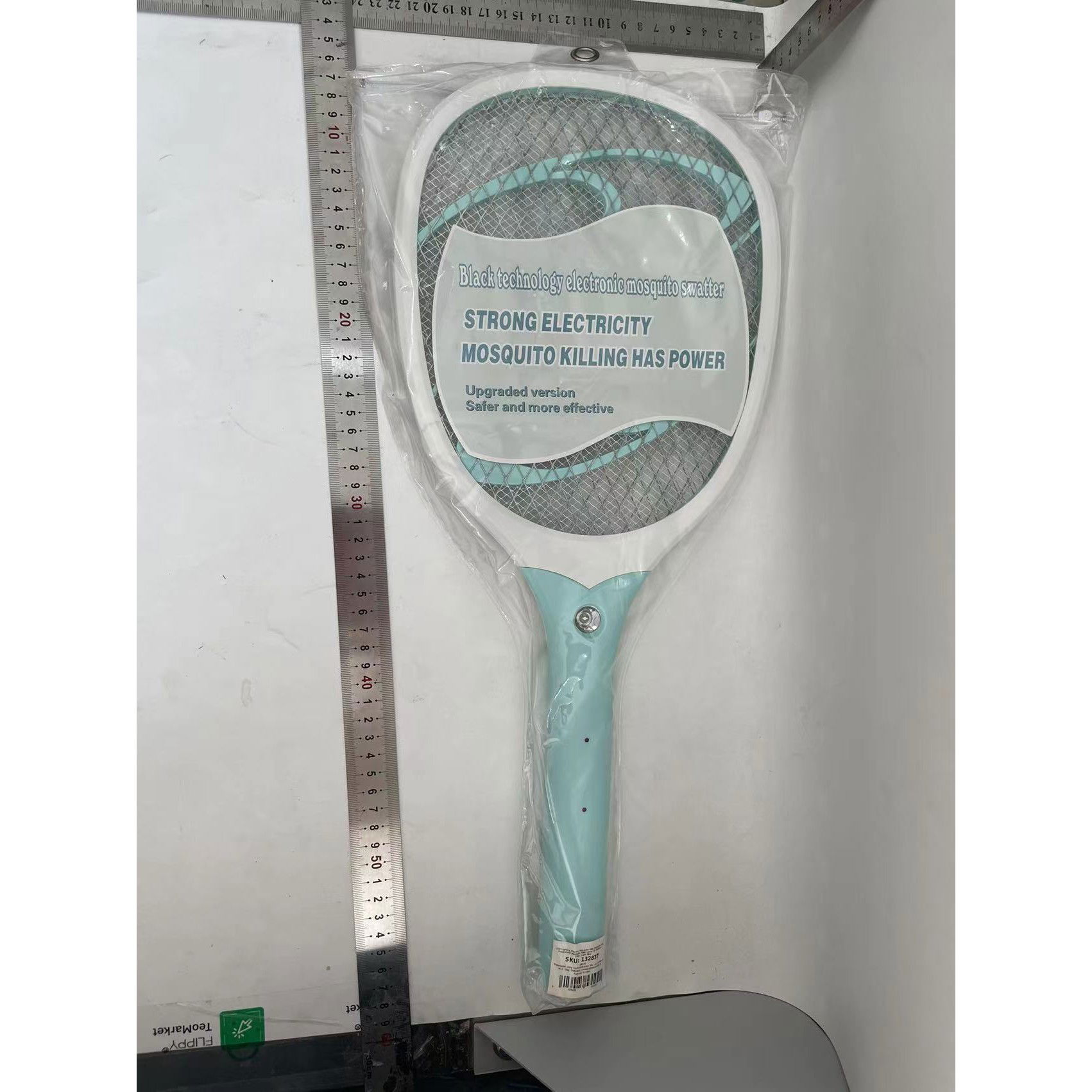 Articole pentru Gradina si Bricolaj - Paleta Electrica pentru Tantari, Muste sau Insecte LED, Flippy, Reincarcabila, Incarcare USB, Plastic, Casa si Gradina, Anti-insecte, Alb-Albastru