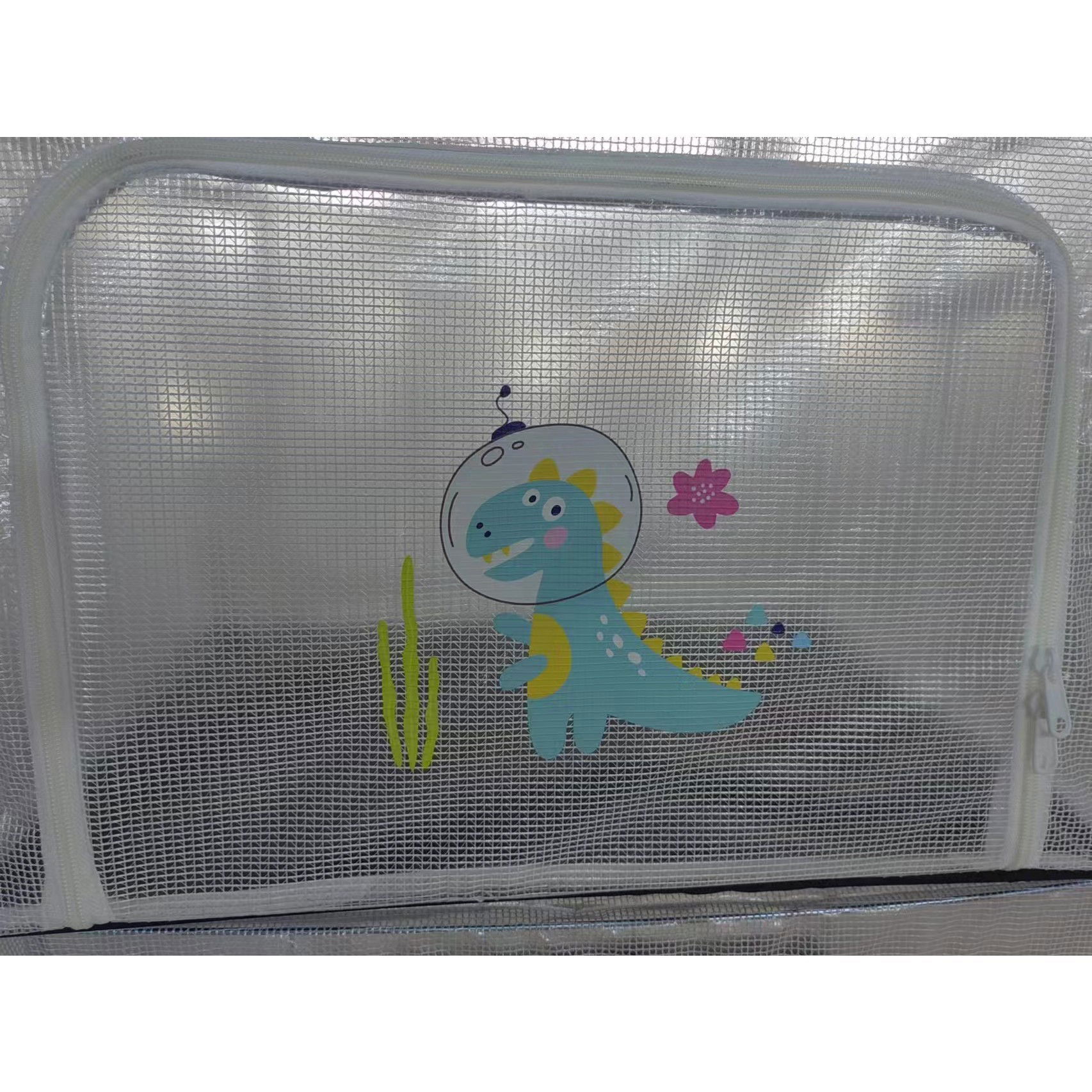 Pentru casa - Cutie de Depozitare, Flippy, pentru Camera Copiilor, 66L, din PVC, Model Dinozaur, 50 x 40 x 33 cm, Transparent