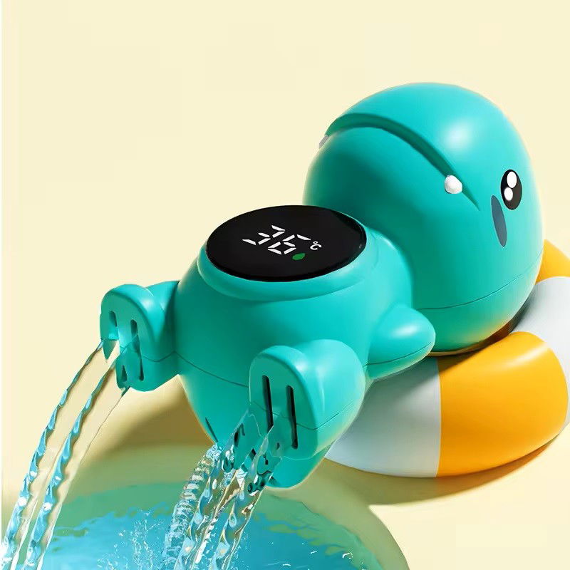 Termometru Electronic LED pentru Baie, Plutitor, Rezistent la apă, IPX7, Multifunctional, 3 Trepte de Temperatura, Model Dinozaur, 12x7cm, Verde [6]